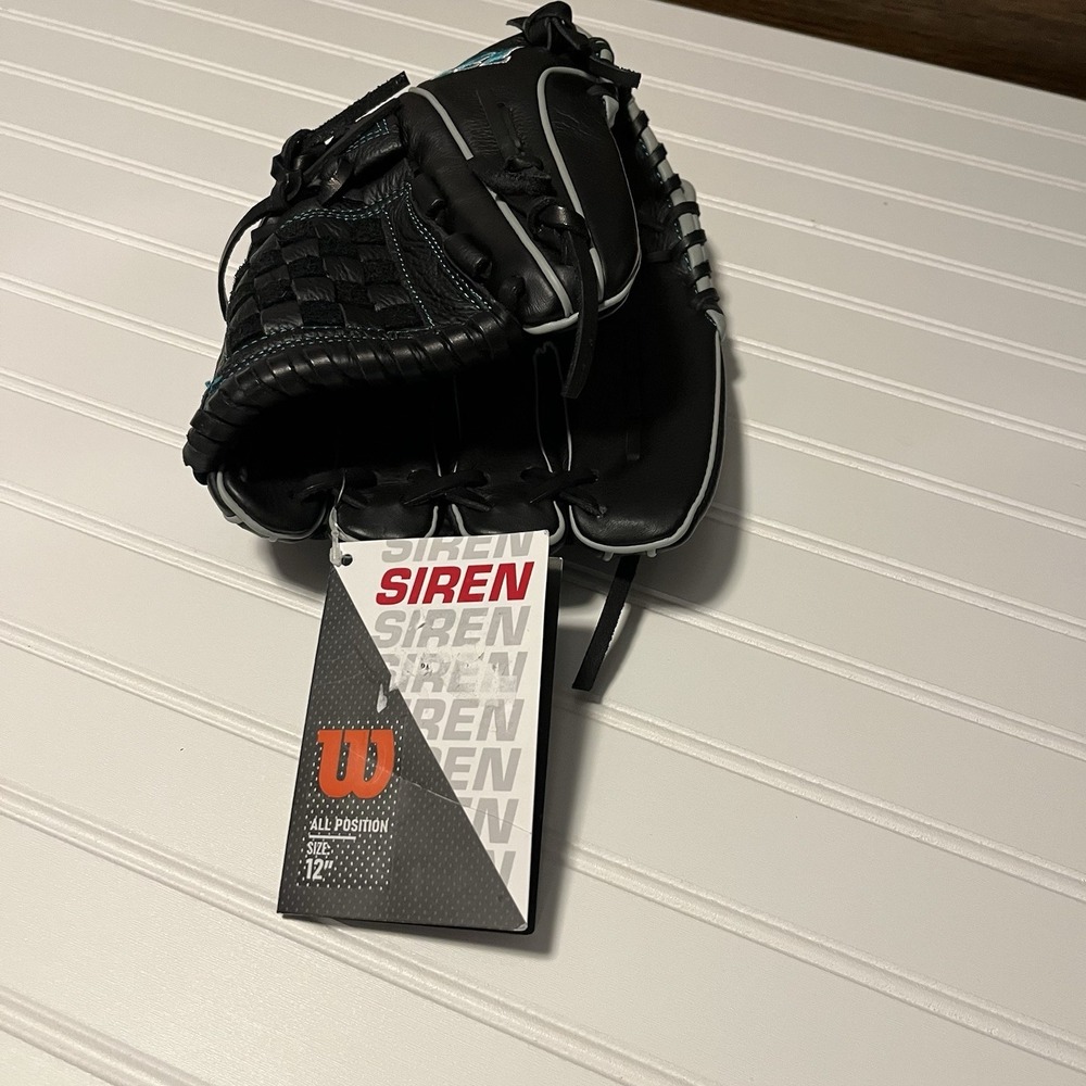 Wilson A500 Siren 12" Youth Infield Fastpitch Softball Glove black NEW LHT - Picture 3 of 8